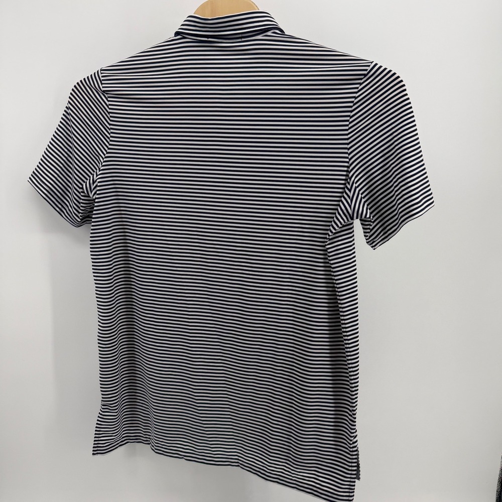 RLX Ralph Lauren Mens Striped Performance Golf Polo Shirt Navy White Large - Picture 7 of 10